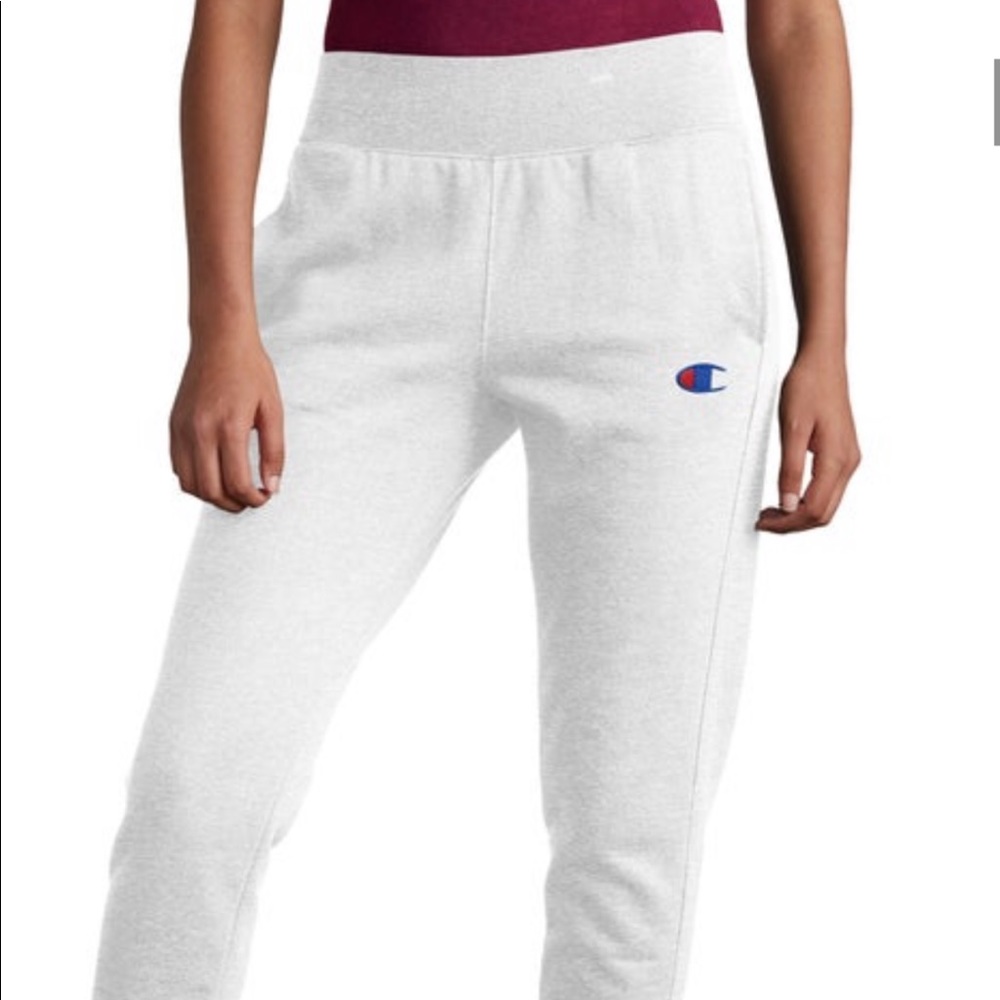 Champion White Reverse Weave Joggers
